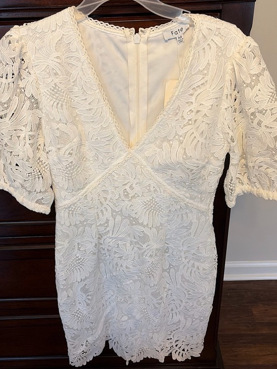 Fate Dresses & Skirts - Fate Ivory Floral Lace Mini Dress